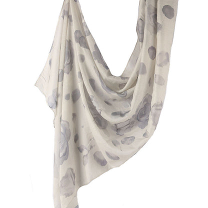 Cross-border hot selling watercolor painting series modal cotton shawl satin print scarf ethnic headscarf women's scarf