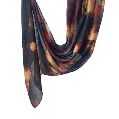 [Polyester Cotton Printing] cross-border hot selling watercolor series printed scarf double-sided penetration soft surrounding tie-dye east end