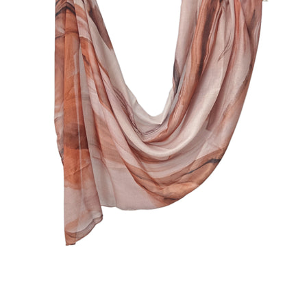 [Polyester Cotton Printing] cross-border hot selling watercolor series printed scarf double-sided penetration soft surrounding tie-dye east end