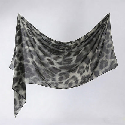 Cross-border silk scarf long strip scarf for women, watercolor breathable sun-protection shawl, summer thin Malaysian headscarf