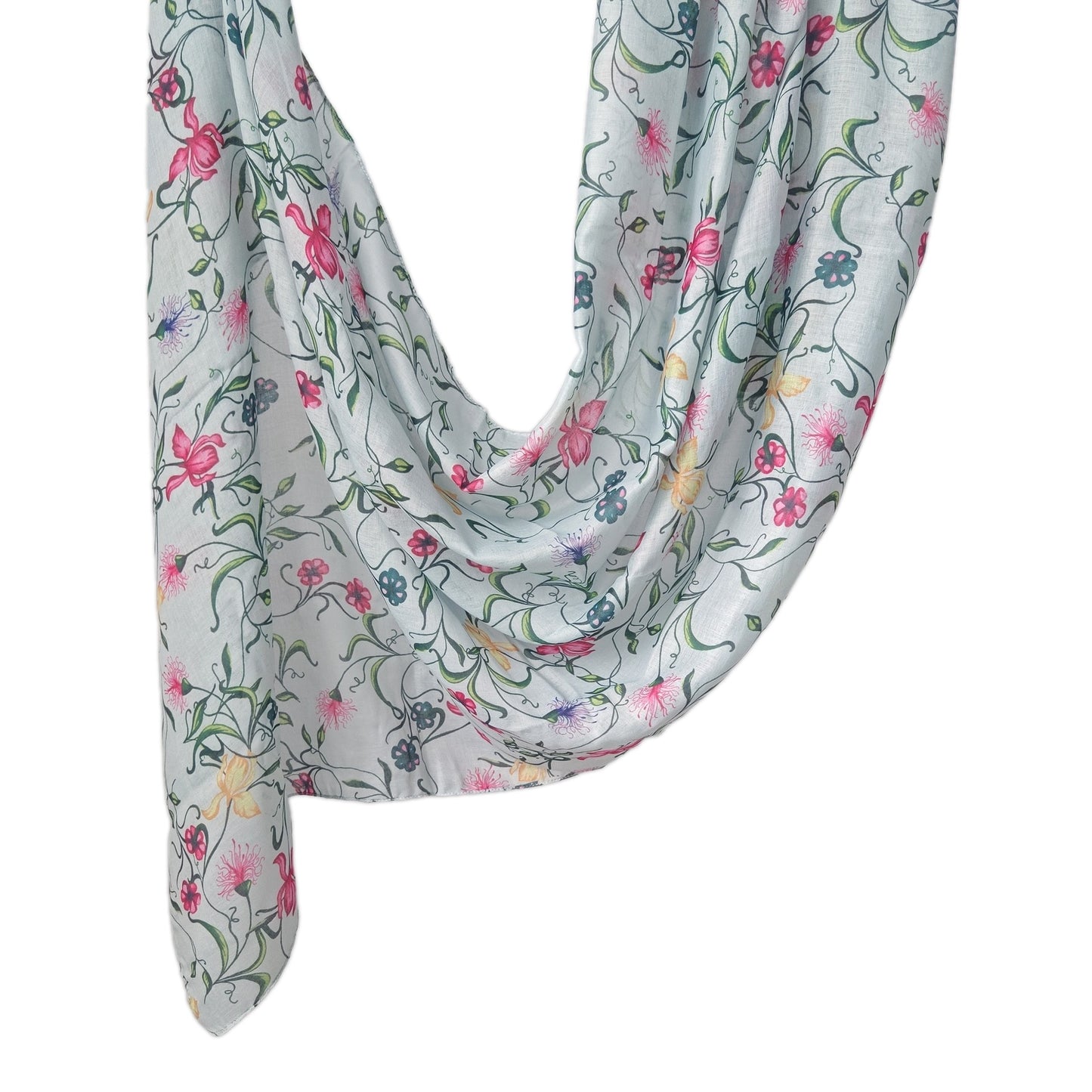 [Polyester Cotton Printing] cross-border hot selling watercolor series printed scarf double-sided penetration soft surrounding tie-dye east end