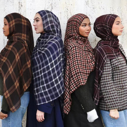 Best-selling Malaysian headscarf printed plaid soft breathable shawl popular European and American scarf in stock