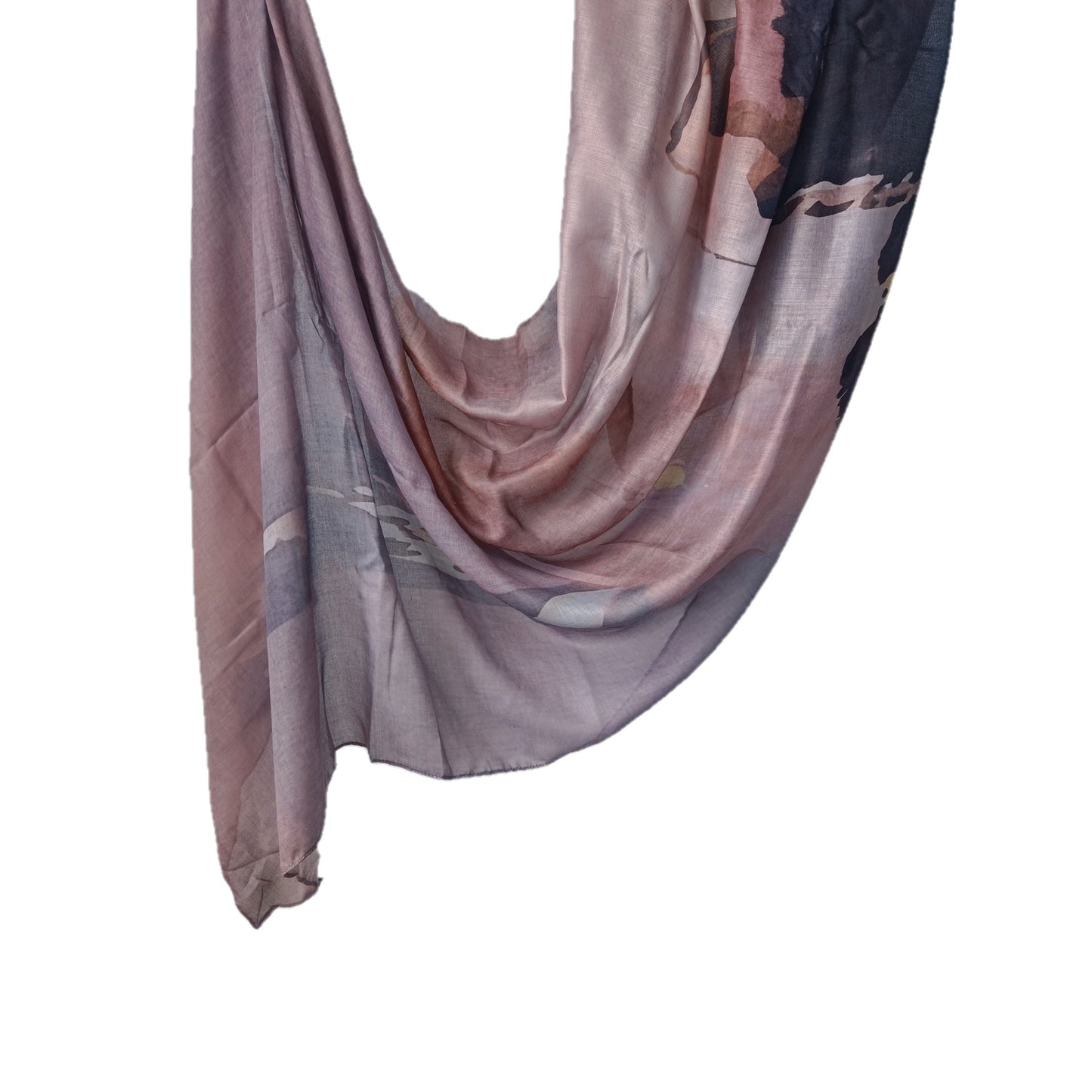 [Polyester Cotton Printing] cross-border hot selling watercolor series printed scarf double-sided penetration soft surrounding tie-dye east end