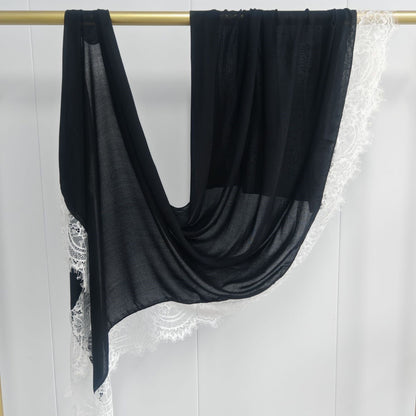 Modal cotton lace hijab