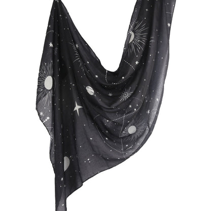 Cross-border hot selling watercolor painting series modal cotton shawl satin print scarf ethnic headscarf women's scarf