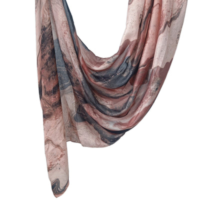 [Polyester Cotton Printing] cross-border hot selling watercolor series printed scarf double-sided penetration soft surrounding tie-dye east end