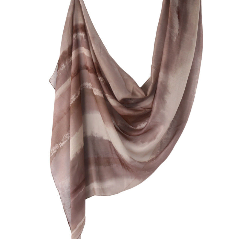 Cross-border hot selling watercolor painting series modal cotton shawl satin print scarf ethnic headscarf women's scarf