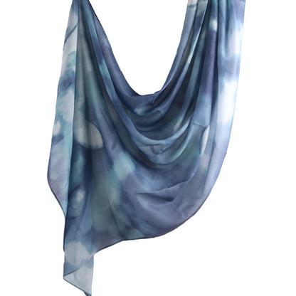 Cross-border hot selling watercolor painting series modal cotton shawl satin print scarf ethnic headscarf women's scarf