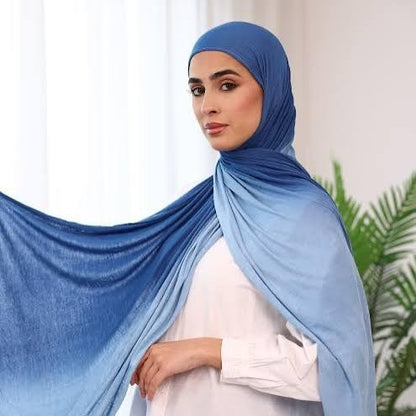 [Glossy cotton gradient double-sided gradient] cross-border new product high-quality silk towel Ombré Jersey Hijab