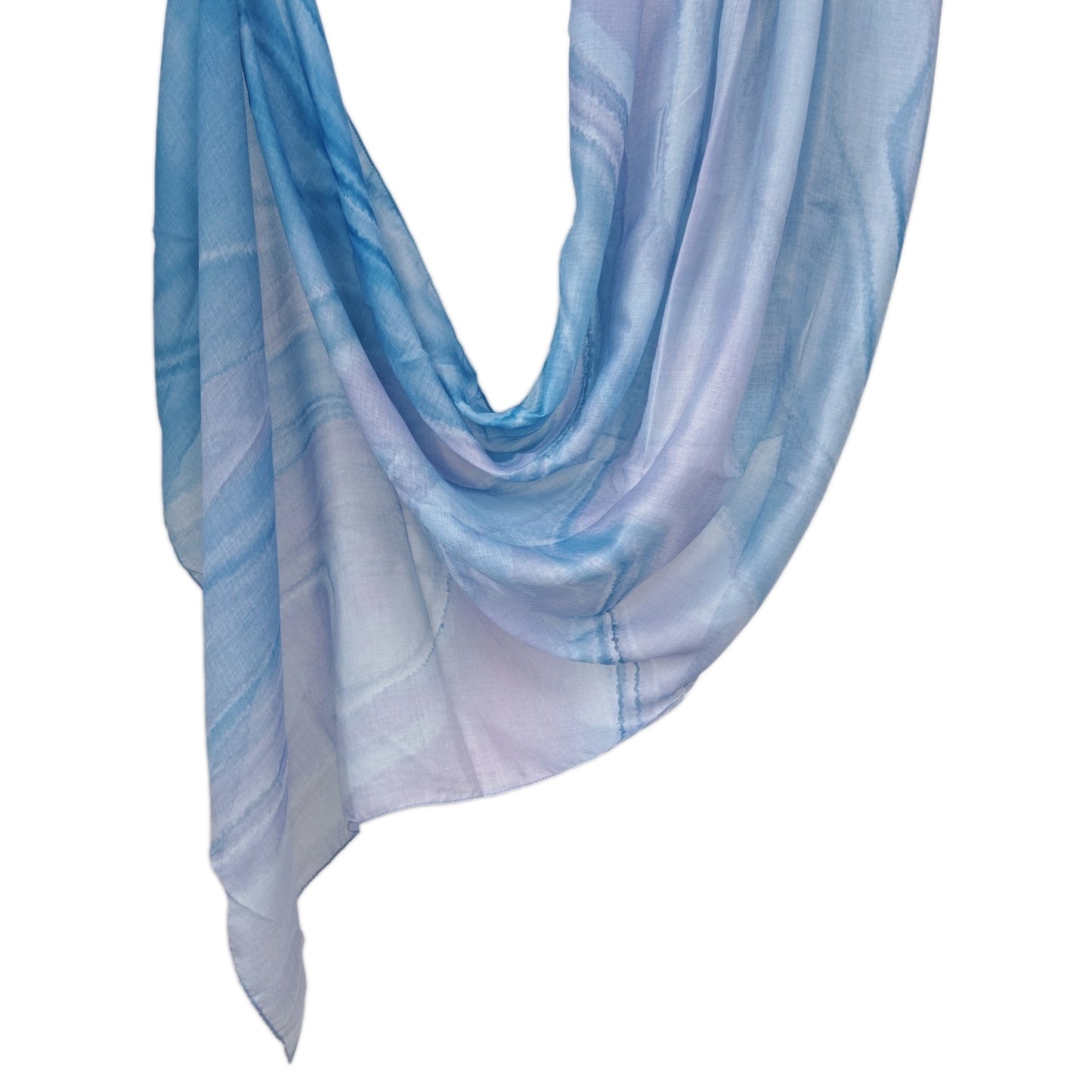 [Polyester Cotton Printing] cross-border hot selling watercolor series printed scarf double-sided penetration soft surrounding tie-dye east end