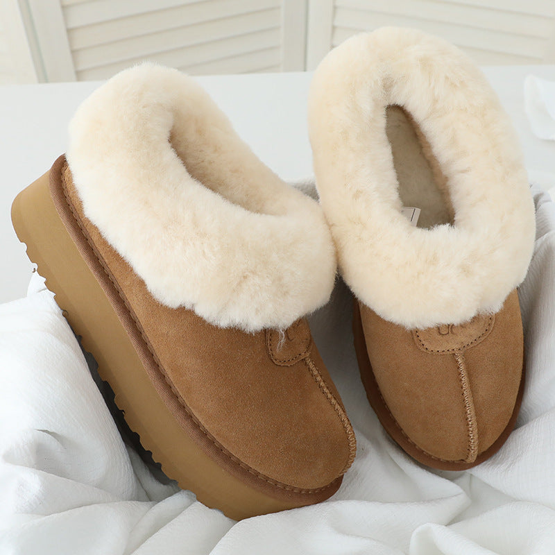 UG home Sampo Tast snow boots women's fur integrated star flip flops warm slip-on shoes thick-soled non-slip cotton shoes women's boots