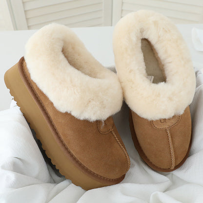 UG home Sampo Tast snow boots women's fur integrated star flip flops warm slip-on shoes thick-soled non-slip cotton shoes women's boots