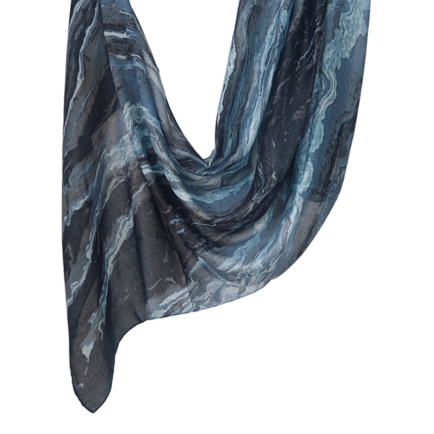 [Polyester Cotton Printing] cross-border hot selling watercolor series printed scarf double-sided penetration soft surrounding tie-dye east end