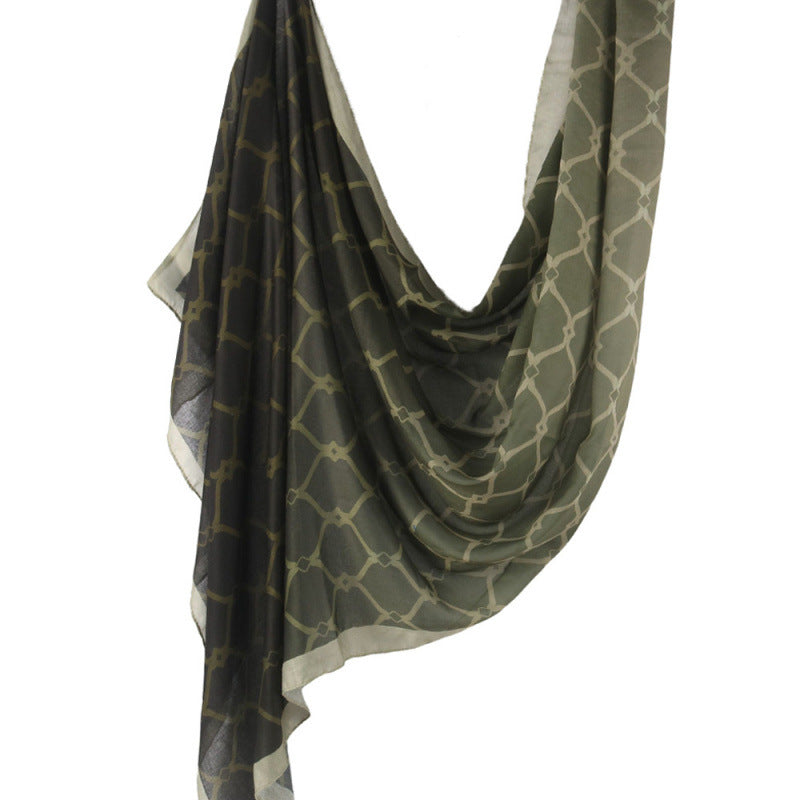 Cross-border hot selling watercolor painting series modal cotton shawl satin print scarf ethnic headscarf women's scarf