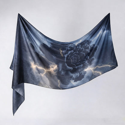 Cross-border silk scarf long strip scarf for women, watercolor breathable sun-protection shawl, summer thin Malaysian headscarf