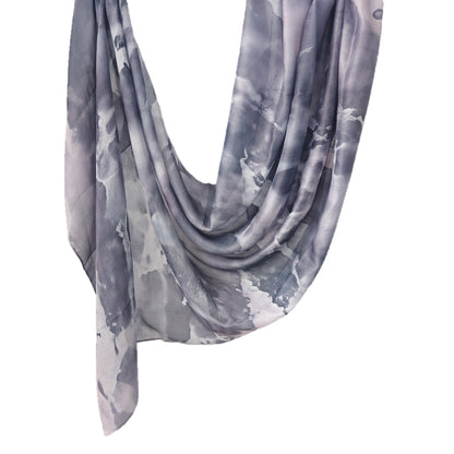 [Polyester Cotton Printing] cross-border hot selling watercolor series printed scarf double-sided penetration soft surrounding tie-dye east end