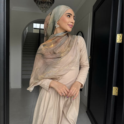 Modal cotton patterned hijab