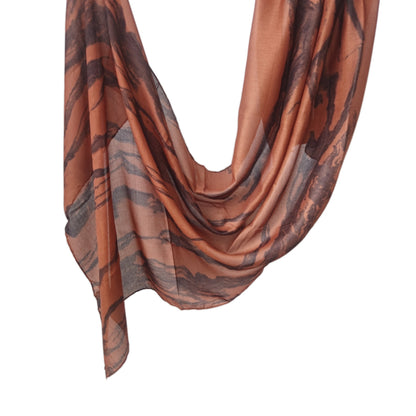 [Polyester Cotton Printing] cross-border hot selling watercolor series printed scarf double-sided penetration soft surrounding tie-dye east end