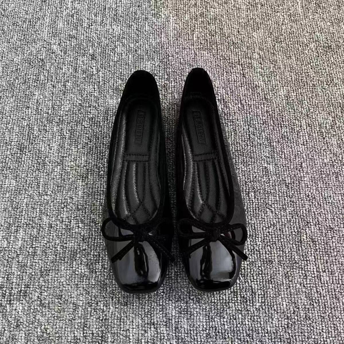 Ballet Bow Square Toe Flats