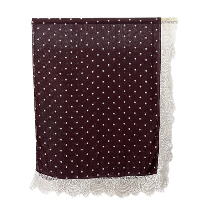 Modal polka dot print lace hijab