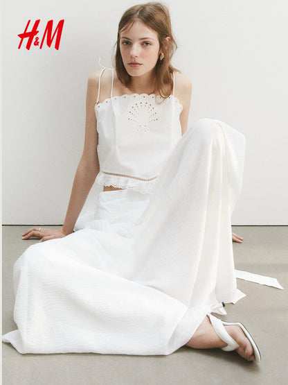 HM2026 Summer New Women's Lace-Up Decorated Midi Skirt 1327829