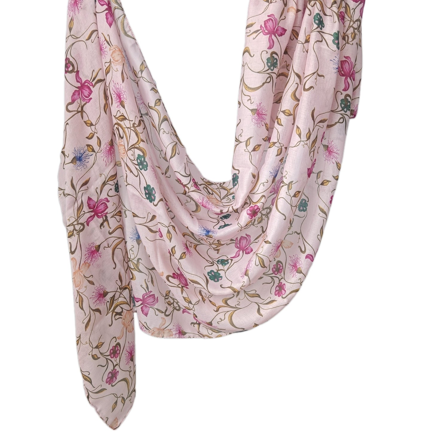 [Polyester Cotton Printing] cross-border hot selling watercolor series printed scarf double-sided penetration soft surrounding tie-dye east end