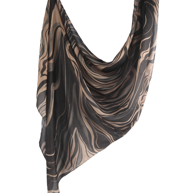 Cross-border hot selling watercolor painting series modal cotton shawl satin print scarf ethnic headscarf women's scarf