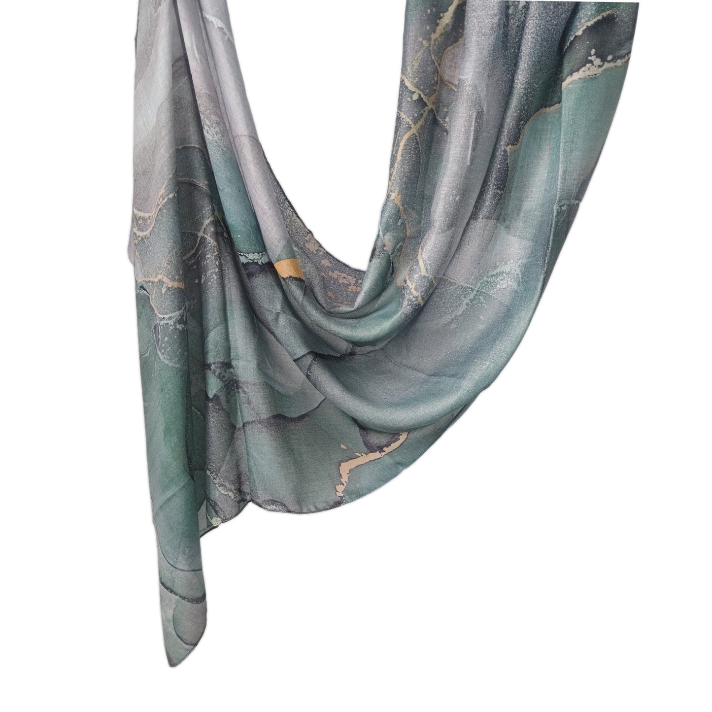 [Polyester Cotton Printing] cross-border hot selling watercolor series printed scarf double-sided penetration soft surrounding tie-dye east end