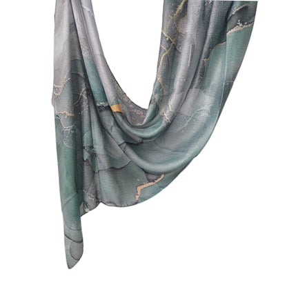 [Polyester Cotton Printing] cross-border hot selling watercolor series printed scarf double-sided penetration soft surrounding tie-dye east end