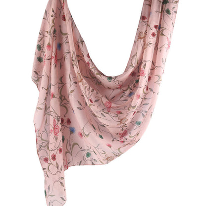 Cross-border hot selling watercolor painting series modal cotton shawl satin print scarf ethnic headscarf women's scarf