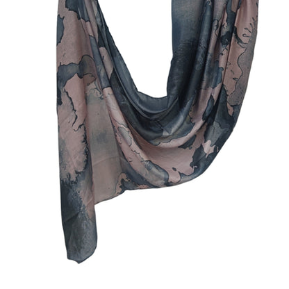 [Polyester Cotton Printing] cross-border hot selling watercolor series printed scarf double-sided penetration soft surrounding tie-dye east end