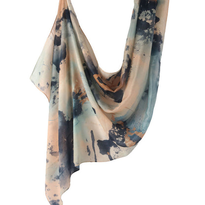 Cross-border hot selling watercolor painting series modal cotton shawl satin print scarf ethnic headscarf women's scarf
