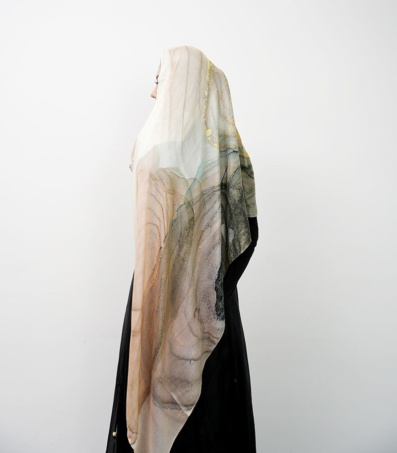 Modal cotton patterned hijab