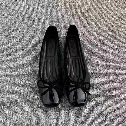 Ballet Bow Square Toe Flats