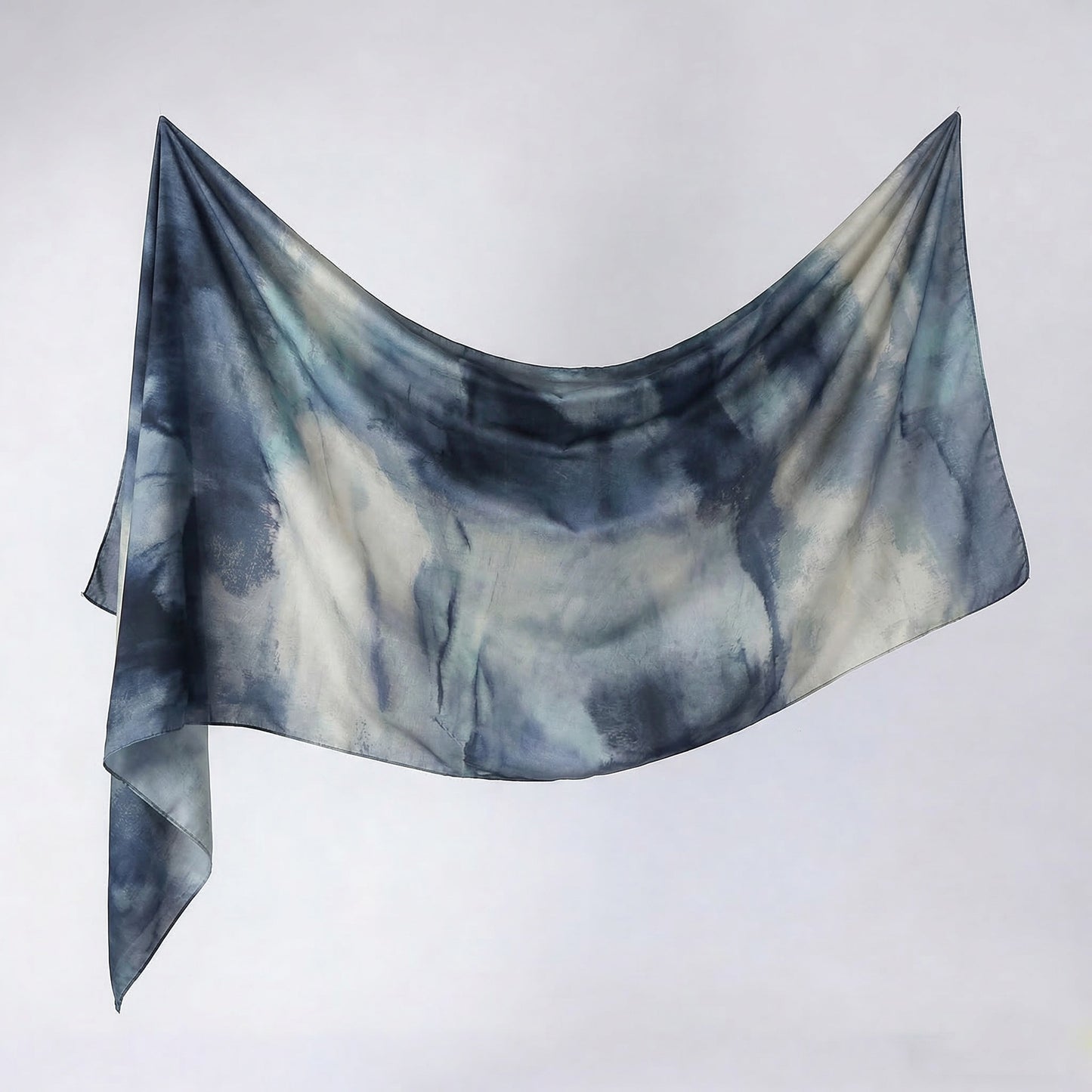 Cross-border silk scarf long strip scarf for women, watercolor breathable sun-protection shawl, summer thin Malaysian headscarf