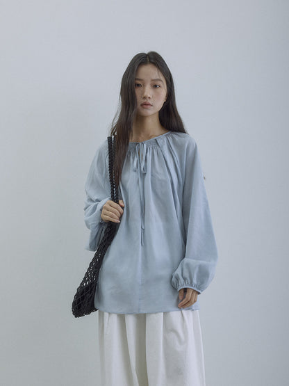 EVERTRUE small shirt women's summer Korean version loose slim long sleeve light Tencel long sleeve top 92177
