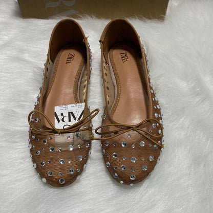 ZA manufacturers 2025 summer foreign trade new breathable flat bottom rhinestone decoration bow fashion and versatile women's shoes