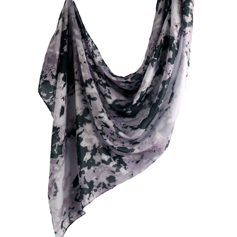 Cross-border hot selling watercolor painting series modal cotton shawl satin print scarf ethnic headscarf women's scarf