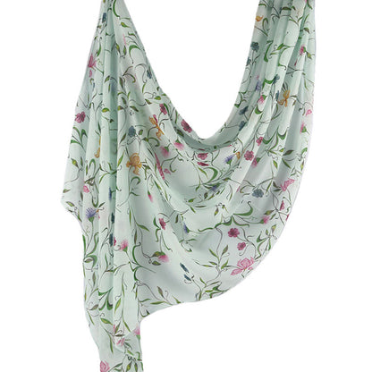 Cross-border hot selling watercolor painting series modal cotton shawl satin print scarf ethnic headscarf women's scarf