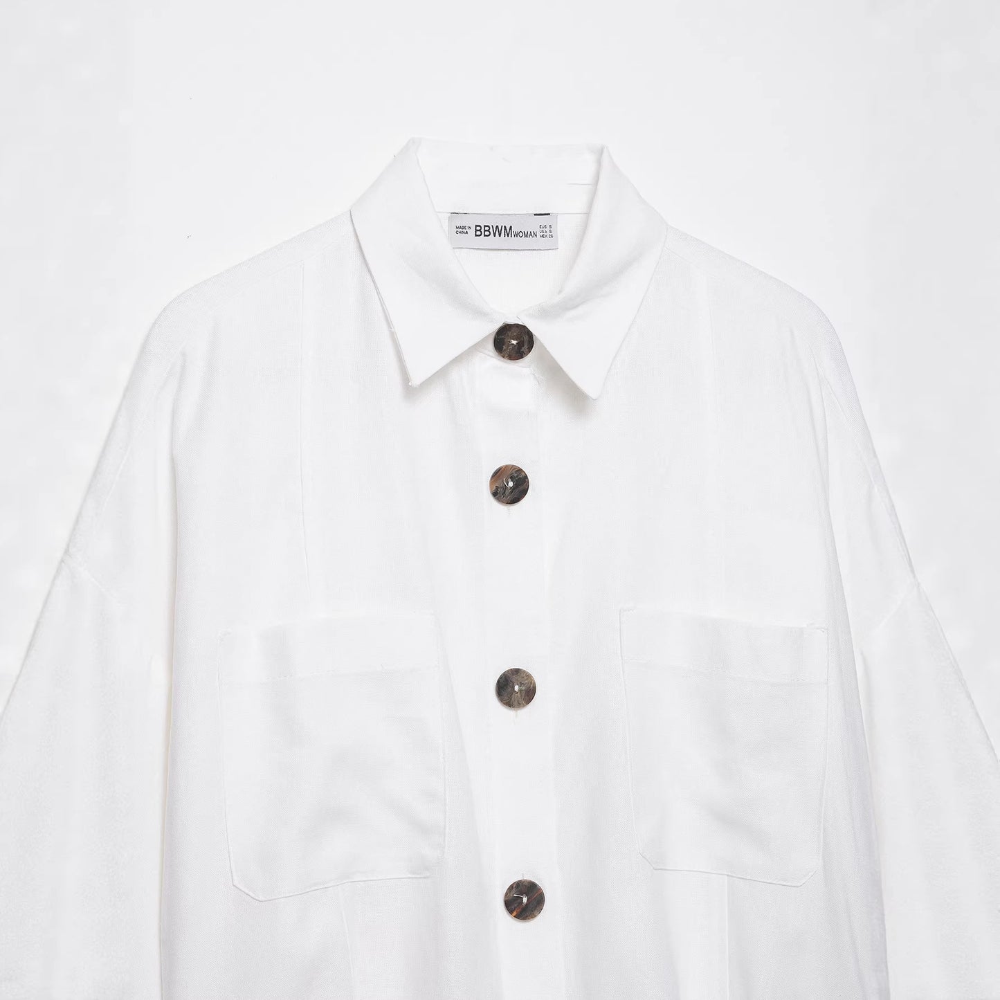 Foreign trade wholesale spring new European and American style loose blend wide-sleeve shirt 2475709