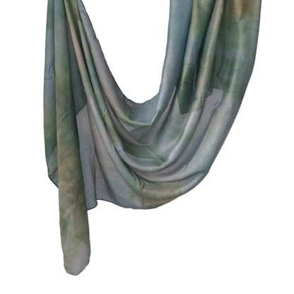 [Polyester Cotton Printing] cross-border hot selling watercolor series printed scarf double-sided penetration soft surrounding tie-dye east end