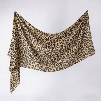 Cross-border silk scarf long strip scarf for women, watercolor breathable sun-protection shawl, summer thin Malaysian headscarf
