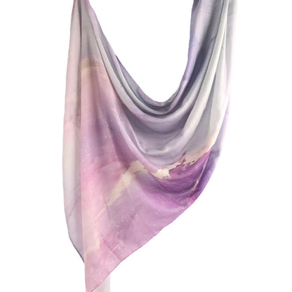 Cross-border hot selling watercolor painting series modal cotton shawl satin print scarf ethnic headscarf women's scarf