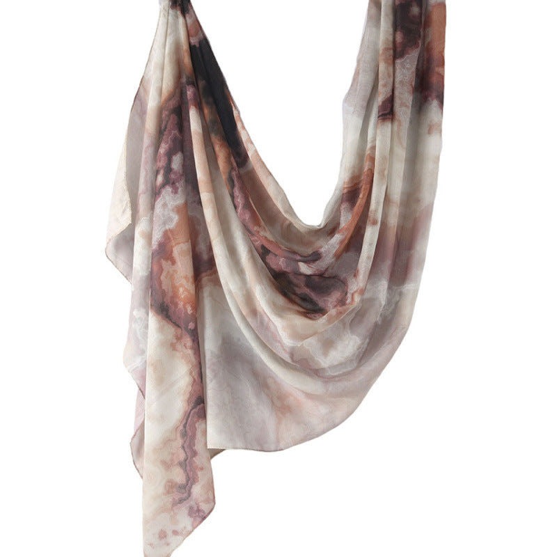 Cross-border hot selling watercolor painting series modal cotton shawl satin print scarf ethnic headscarf women's scarf