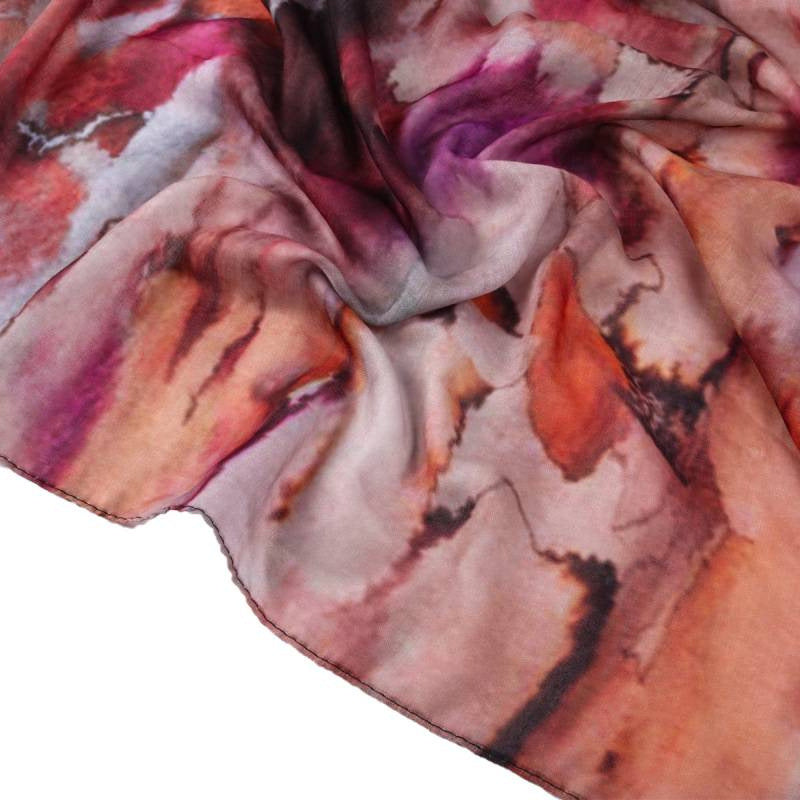 Cross-border hot selling watercolor painting series modal cotton shawl satin print scarf ethnic headscarf women's scarf