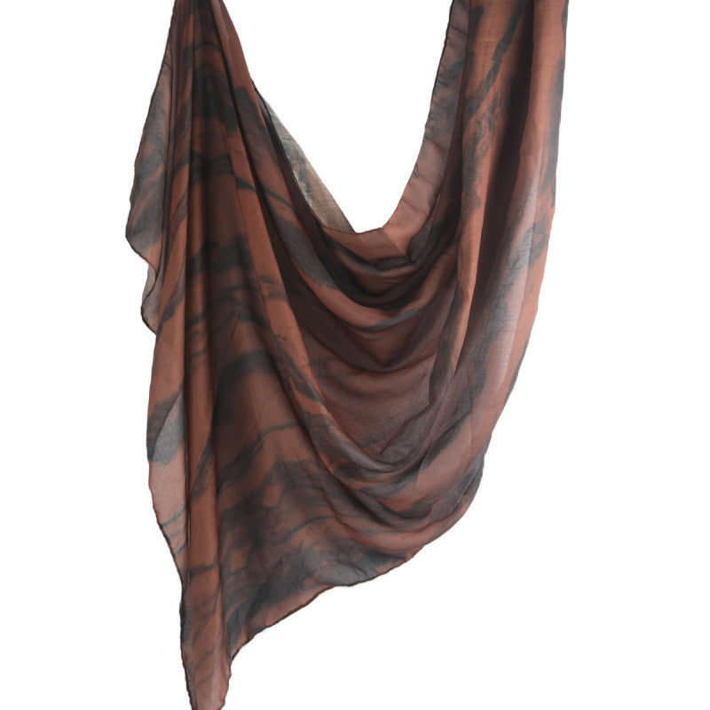 Cross-border hot selling watercolor painting series modal cotton shawl satin print scarf ethnic headscarf women's scarf