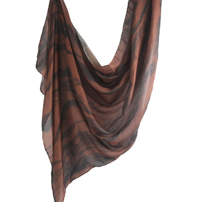 Cross-border hot selling watercolor painting series modal cotton shawl satin print scarf ethnic headscarf women's scarf