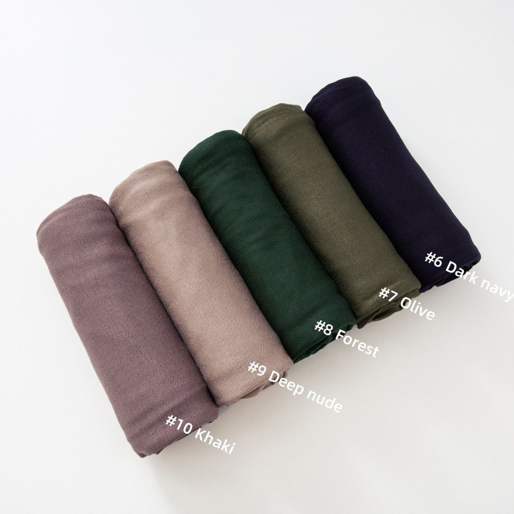 Cross-border hot sale solid color modal large size jersey mercerized cotton women's bag bandana jersey hijab hijab headscarf in stock