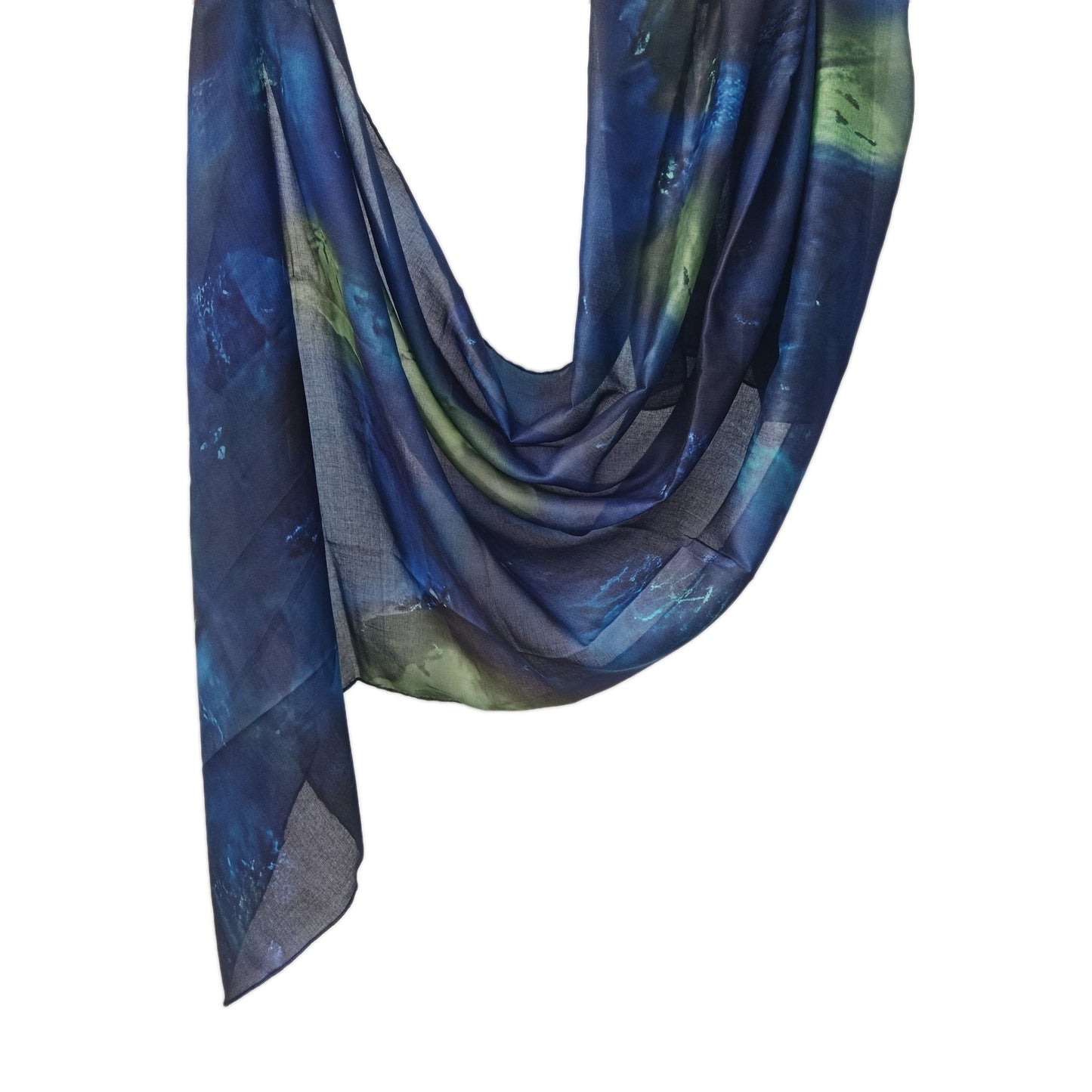 [Polyester Cotton Printing] cross-border hot selling watercolor series printed scarf double-sided penetration soft surrounding tie-dye east end
