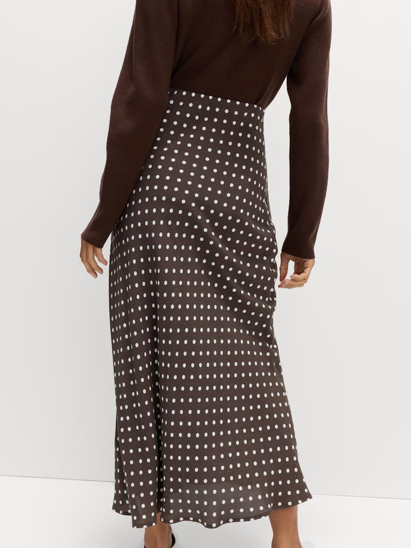 European and American export women's polka dot print mermaid dress, high-waisted slim midi skirt, pencil hip long skirt